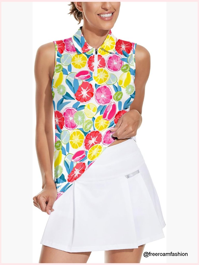 Sleeveless Golf Polo Moisture Wicking Quick Dry Upf 50 4-Way Stretch